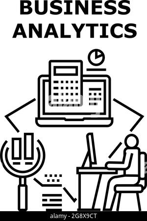 Business Analytics Beruf Vektor Konzept Farbe Stock Vektor