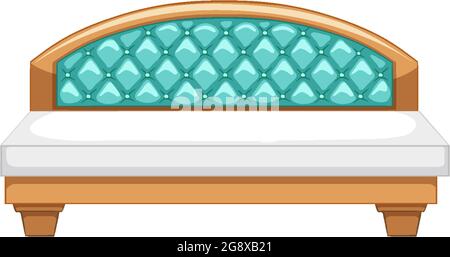 Ein Vintage King-Size-Bett auf weißem Hintergrund Illustration Stock Vektor