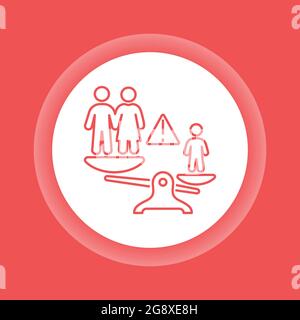 Die Eltern schikanieren Kinder Farbe Taste Symbol. Menschenrechte. Kindesmissbrauch. Gewalt in der Familie. Isoliertes Vektorelement. Skizzieren Piktogramm für Web-Seite, mobil Stock Vektor