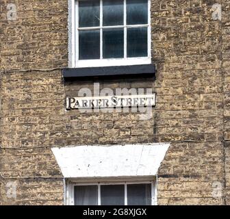 CAMBRIDGE ENGLAND PARKER STREET HOUSES DES VIKTORIANISCHEN ARCHITEKTEN UND BANKIERS CHARLES HUMFREY 1772-1848 Stockfoto