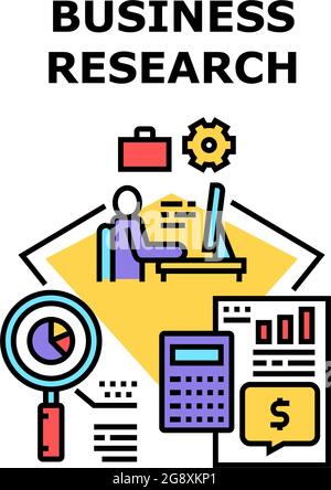 Business Research Report Vektor Konzeptfarbe Stock Vektor