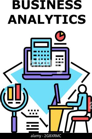 Business Analytics Beruf Vektor Konzept Farbe Stock Vektor