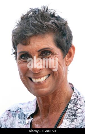 Fatima Whitbread eröffnet offiziell die Team GB Tokyo 2020 Olympics Fanzone in Westfield, London, die für die nächsten 17 Tage geöffnet ist. Bilddatum: Freitag, 23. Juli 2021. Stockfoto