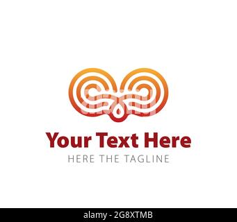 Eulenaugen. Bestehend aus drei parallelen orangefarbenen Linien. Labyrinth oder Labyrinth Stock Vektor