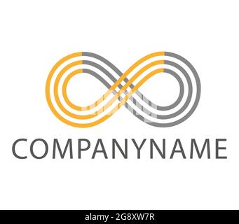 Das Zeichen der Unendlichkeit in zwei Farben. Mobius-Looping. Drei Reihen. Bereit-Logo. Zeichen von endlos. Unendlichkeitssymbol Stock Vektor