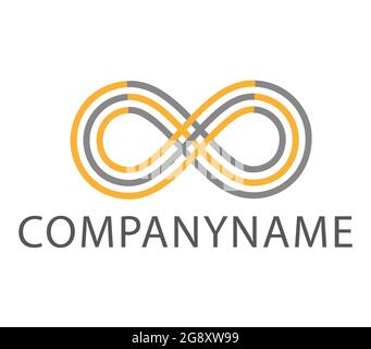 Das Zeichen der Unendlichkeit in zwei Farben. Mobius-Looping. Drei Reihen. Bereit-Logo. Zeichen von endlos. Unendlichkeitssymbol Stock Vektor