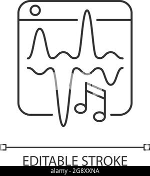 Lineares Symbol für Musik-Streaming-Dienst Stock Vektor
