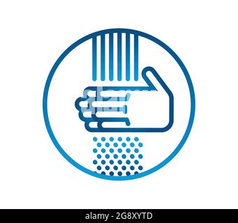 Händewaschen. Hände unter dem Strom des Wassers. Covid-Virus Stock Vektor