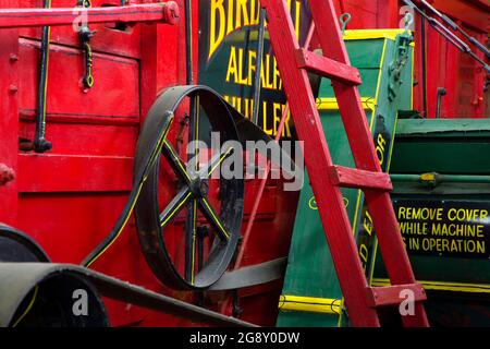 Luzerne-Huller-Ausstellung, Big Horn County Historical Museum, Hardin, Montana Stockfoto