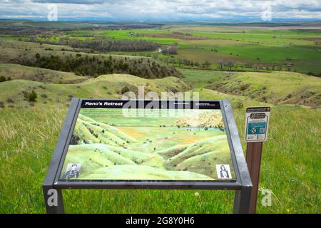 Angaben zu Befundung, Little Bighorn Battlefield National Monument, Montana Stockfoto