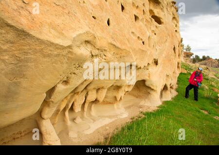 Buffalo Jump Cliff, Rosebud Battlefield State Park, Montana Stockfoto
