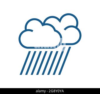 Regen fällt von den Wolken in Blau Stock Vektor