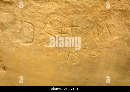 Inscription, Rosebud Battlefield State Park, Montana Stockfoto
