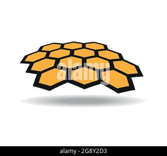 Honigwabenbauch gebogen. Bienen Stock Vektor