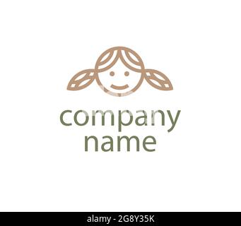 Logo aus lächelndem Kopf des Dolly Stock Vektor