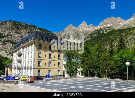 Modernes Hotel in Panticosa, Huesca, Spanien, den spanischen Pyrenäen und den Pyrenäen Stockfoto