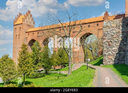 Das Schloss Kwidzyn wurde 1233 erbaut und ist ein schönes Beispiel für die Architektur der deutschen Ritterburgen. Es ist berühmt für seine roten Backsteine und seine ungewöhnliche Form Stockfoto