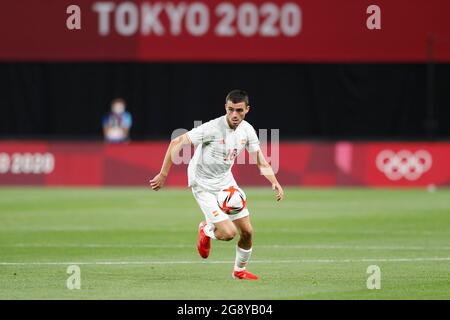 Sapporo, Japan. Juli 2021. Pedri (ESP) Fußball/Fußball : Olympische Spiele Tokio 2020 Männerfußball 1. Runde Gruppe C Spiel zwischen Ägypten 0-0 Spanien im Sapporo Dome in Sapporo, Japan . Quelle: Mutsu Kawamori/AFLO/Alamy Live News Stockfoto