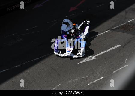 London, Großbritannien. Juli 2021. 27 Dennis Jake (gbr), BMW i Andretti Motorsport, BMW iFE.21, Aktion während des ePrix von London 2021, 7. Treffen der Formel-E-Weltmeisterschaft 2020-21, auf dem Excel London vom 24. Bis 25. Juli in London, Großbritannien - Foto Xavi Bonilla/DPPI Quelle: Independent Photo Agency/Alamy Live News Stockfoto