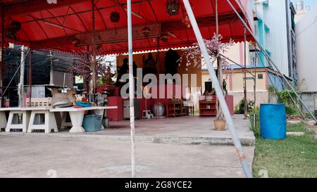 Böse spritzt negative Konnotation Schrein eine neo-mittelalterliche Vorstellung von Persönlichkeitsstörung Touristenattraktion Pattaya Thailand Südostasien Stockfoto