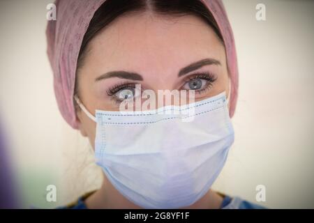 Hannah Spence, diplomierte Krankenschwester und Kosmetikerin Stockfoto