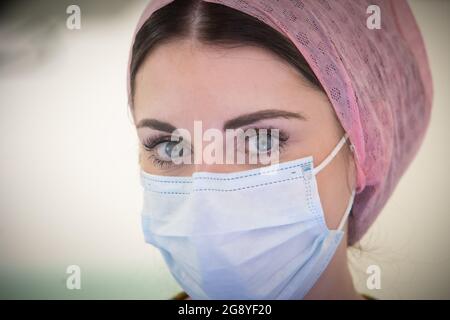 Hannah Spence, diplomierte Krankenschwester und Kosmetikerin Stockfoto