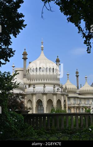 Der prunkvolle Royal Pavilion in Brighton baute für KNG George IV eine der beliebtesten Touristenattraktionen Großbritanniens, Sussex, England, Großbritannien Stockfoto