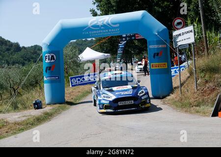 Rom, Italien. 23. Juli 2021. Während der FIA ERC Rally di Roma Capitale 2021, 3. Runde der FIA European Rally Championship 2021, vom 23. Bis 25. Juli 2021 in Roma, Italien - Foto Grégory Lenormand / DPPI Credit: DPPI Media/Alamy Live News Stockfoto