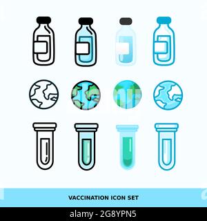Vektor für Impfstoffsymbole mit einem anderen Design zeigt EPS Symbole an, die auch nach Schicht zu Schicht gruppiert sind und einfach zu bearbeiten sind Stock Vektor