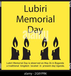Der Lubiri Memorial Day wird am 24. Mai in Buganda, einem traditionellen Königreich im heutigen Uganda, begangen. Stock Vektor