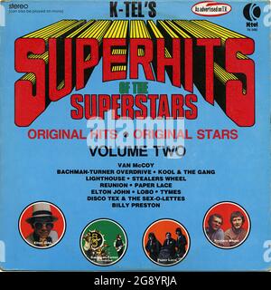 K-Tel's Superhits of the Superstars, Volume Two - Vintage Vinyl Record Cover Stockfoto