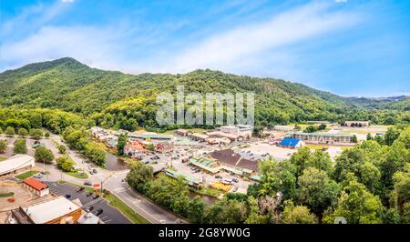 Luftaufnahme von Cherokee, North Carolina Stockfoto