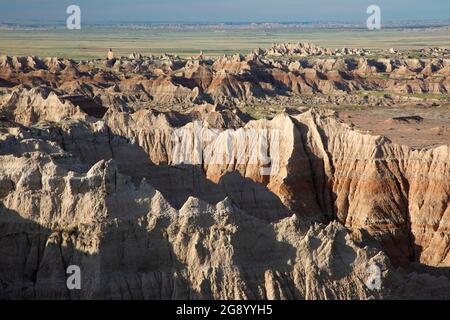 Badlands von Pinnacles Overlook, Badlands National Park, South Dakota Stockfoto