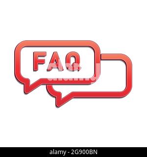 Symbol für FAQ-Informationen. Sprechblasensymbol für die Hilfe. Runde flache Taste mit Schatten. Moderne UI-Website-Navigation. Stock Vektor