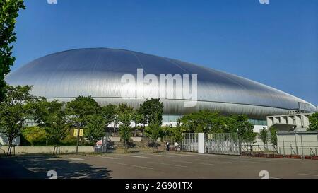 Sapporo, Japan. Juli 2021. Allgemeiner Blick vor dem Sapporo Dome vor dem Spiel der Olympischen Fußballturniere Tokio 2020 zwischen Ägypten und Spanien im Sapporo Dome in Sapporo, Japan. Kredit: SPP Sport Pressefoto. /Alamy Live News Stockfoto