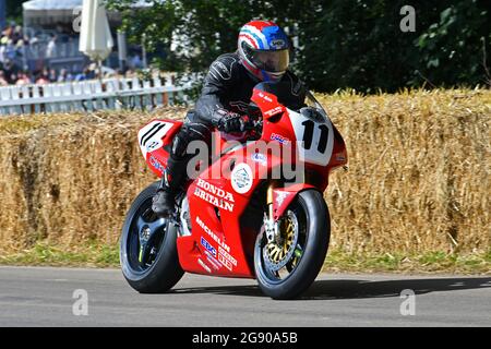 Phillip McCallen, Honda RVF750 RC45, 110 Jahre Mountain Course, Goodwood Festival of Speed, die Maestros - Motorsport's Great All-Rounders, Goo Stockfoto