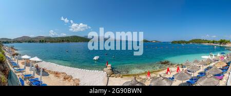 Albanien, Vlore County, Ksamil, Albanische Riviera im Sommer Stockfoto