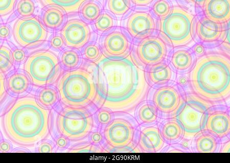 Chaotische Kreise Muster in Pastellton Mehrfarbig für abstrakten Hintergrund Stockfoto