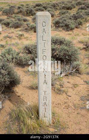 California Trail Marker, Oregon Trail National Historic Trail, Wyoming Stockfoto