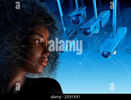 Überwachung, konzeptionelle Illustration Stockfoto