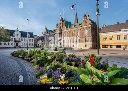 Rathaus von Malmö (Radhus) am Stortorget-Platz - Malmö, Schweden Stockfoto