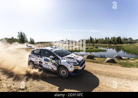 50 Koci Martin (cze), Tesinsky Petr (cze), Ford Fiesta Rally4, Aktion während der Rallye Estland, 7. Runde der FIA WRC-Meisterschaft 2021 vom 15. Bis 18. Juli in Tartu, Kreis Tartu in Estland - Foto Nikos Katikis / DPPI Stockfoto