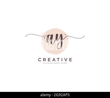 AY feminine Logo Schönheit Monogramm und elegantes Logo-Design, Handschrift Logo der ursprünglichen Signatur, Hochzeit, Mode, Blumen und botanischen mit kreativen Stock Vektor