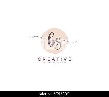 BS feminine Logo Schönheit Monogramm und elegantes Logo-Design, Handschrift Logo der ursprünglichen Signatur, Hochzeit, Mode, Blumen und botanischen mit kreativen Stock Vektor