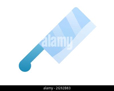 Einzelsymbol für Fleischermesser mit Vektorgrafik in glatter Ausführung Stockfoto