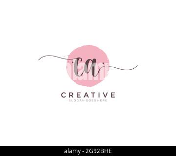 CA feminine Logo Schönheit Monogramm und elegantes Logo-Design, Handschrift Logo der ursprünglichen Signatur, Hochzeit, Mode, Blumen und botanischen mit kreativen Stock Vektor