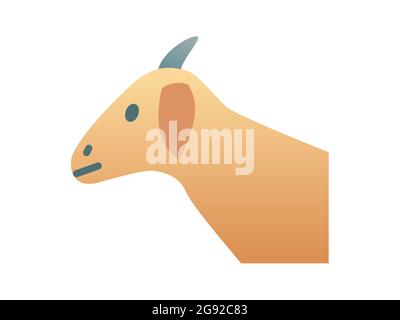 Goat eid adha einzelnes isoliertes Symbol mit Vektorgrafik im glatten Stil Stockfoto