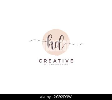 HD feminine Logo Schönheit Monogramm und eleganten Logo-Design, Handschrift Logo der ursprünglichen Signatur, Hochzeit, Mode, Blumen und botanischen mit kreativen Stock Vektor