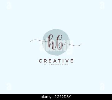 HB feminine Logo Schönheit Monogramm und elegantes Logo-Design, Handschrift Logo der ursprünglichen Signatur, Hochzeit, Mode, Blumen und botanischen mit kreativen Stock Vektor