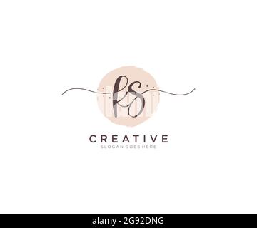 KS feminine Logo Schönheit Monogramm und elegante Logo-Design, Handschrift Logo der ursprünglichen Unterschrift, Hochzeit, Mode, floral und botanisch mit kreativen Stock Vektor